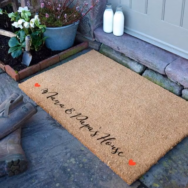 Artsy Mats Nana & Papas House Doormat, Brown, W: 90 cm, D: 60 cm