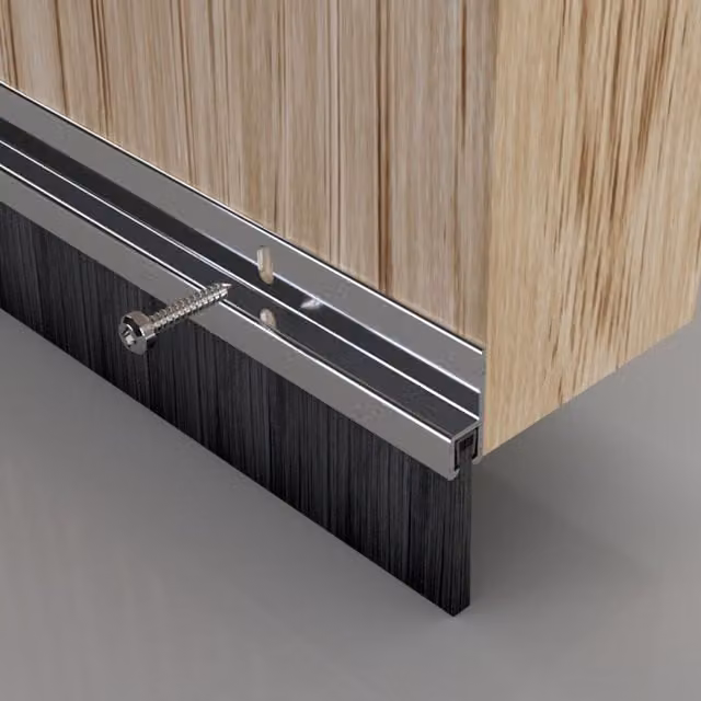 Stormguard Aluminium Garage Door Brush Seal Draught Excluder, Grey, Width: 91.4 cm