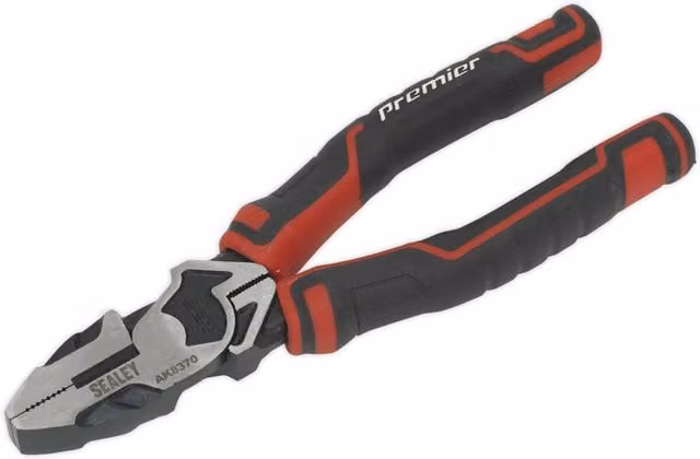 Loops High Leverage Combination Pliers with Serrated Jaws in Black and Multicolour Chrome Vanadium and Stainless Steel