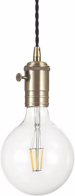 Ideal Lux Doc 1 Light Suspended Ceiling Pendant with Grey Glass Sphere