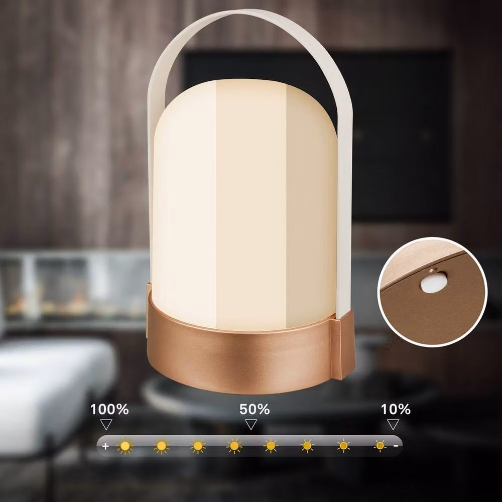 BRILONER Rechargeable Dimmable LED Table Lamp, Bronze Metallic and White, W/D/H: 14.5 x 13.5 x 24 cm – 4