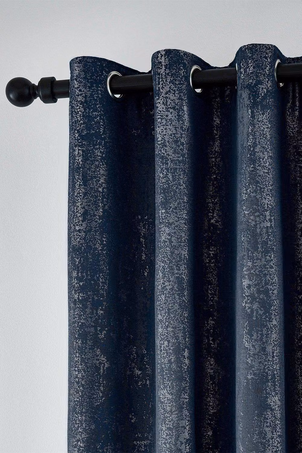 Helena Springfield Roma Woven Lined Eyelet Curtains in Dark Navy Blue, Width: 167 cm, Drop: 228 cm – 2