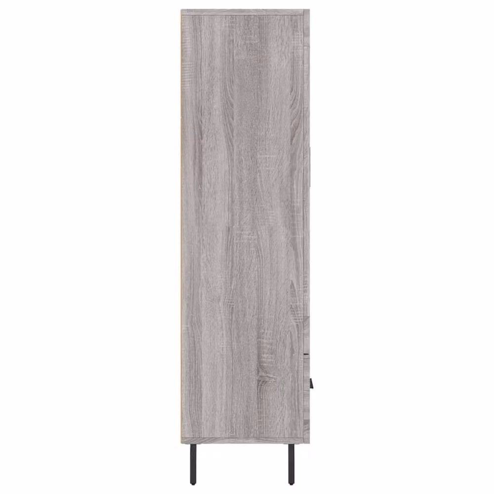 Berkfield Home Grey Sonoma Modern Highboard with Glass Doors, W/D/H: 69.5 x 31 x 115 cm – 3