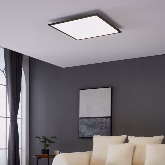 Eglo Salobrena 1 Black Metal LED Ceiling Light in White