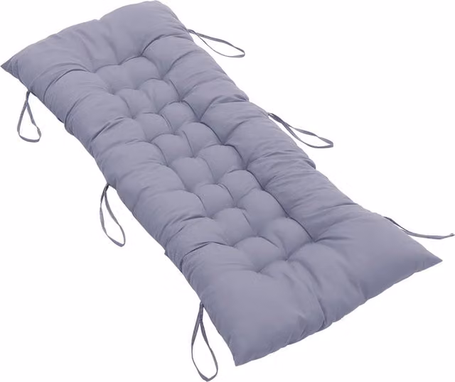 Kidkid Grey Rectangular Outdoor Bench Recliner Lounger Seat Cushion, Width: 110 cm