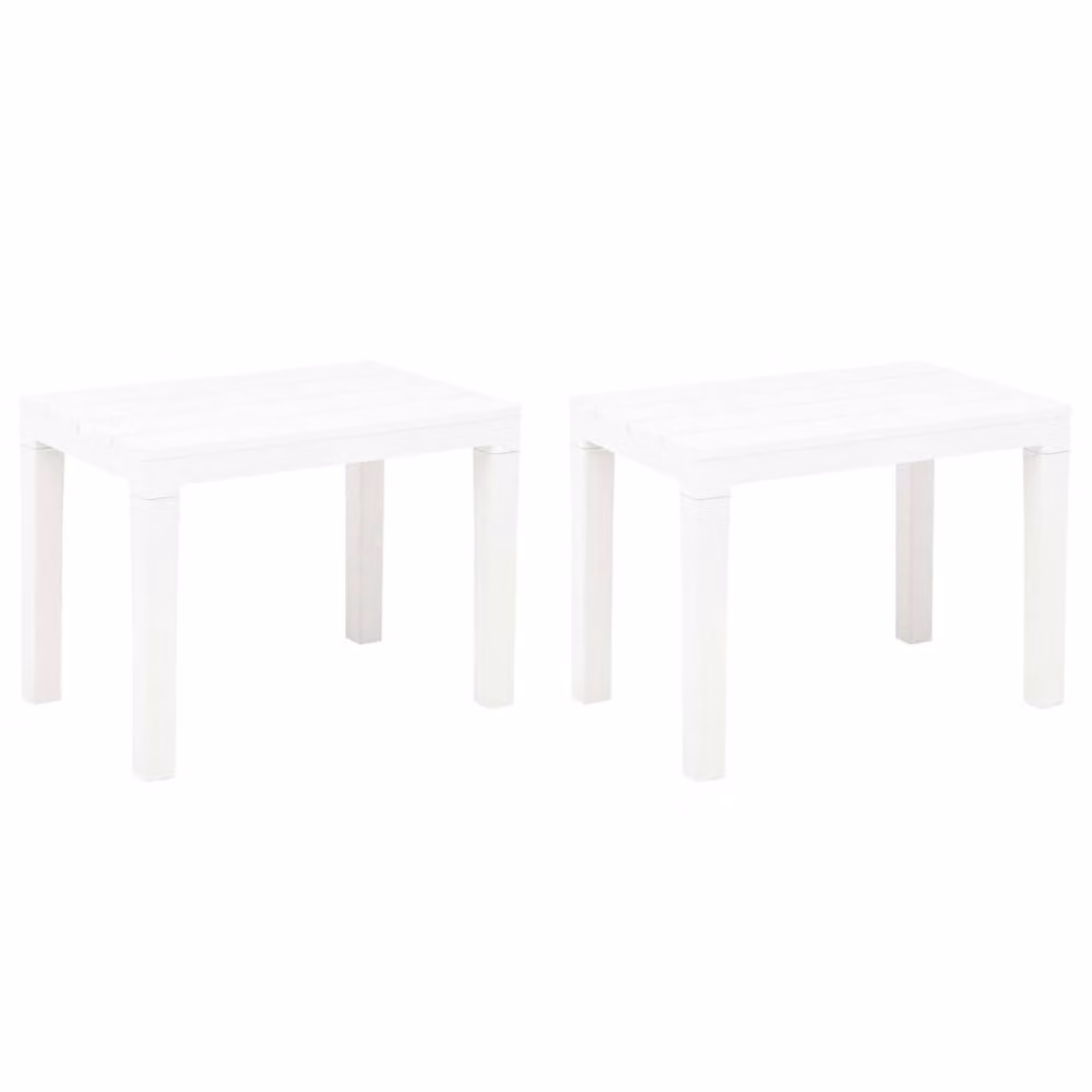 Berkfield Home Durable White Plastic Garden Benches, 2 Pack