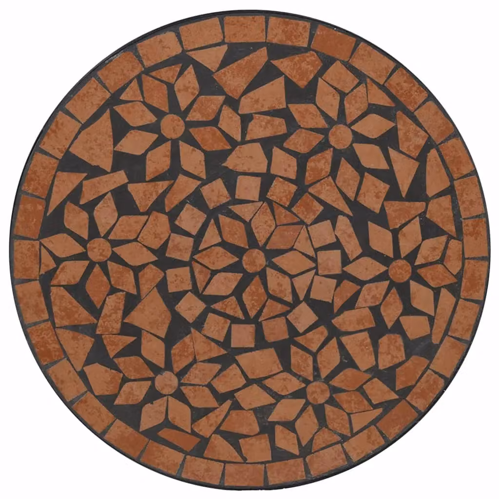 Berkfield Home Mosaic Bistro Table in Orange Ceramic and Metal, W/D: 50 x 50 cm – 3