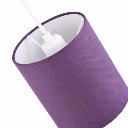 Happy Homewares Purple Linen Fabric Cylinder Lamp Shade, Height: 18 cm – 2