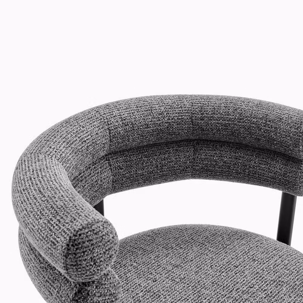 FurnitureboxUK Estelle Charcoal Grey Fabric Swivel Office Task Chair – 4