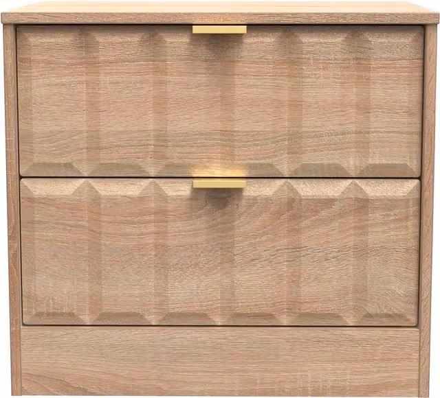 Ready Assembled 2 U Seattle 2 Drawer Side Table in Light Oak