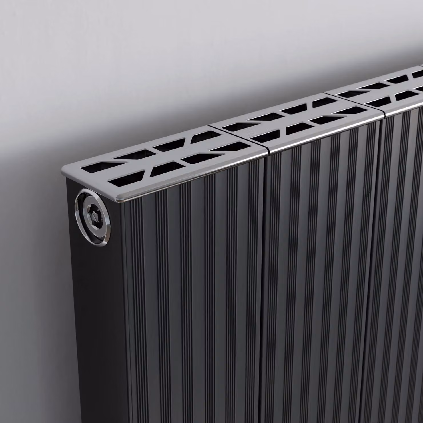 Agadon Madrid Designer Aluminium Radiator in Dark Grey, W: 180 cm, D: 40 cm, H: 40 cm – 3