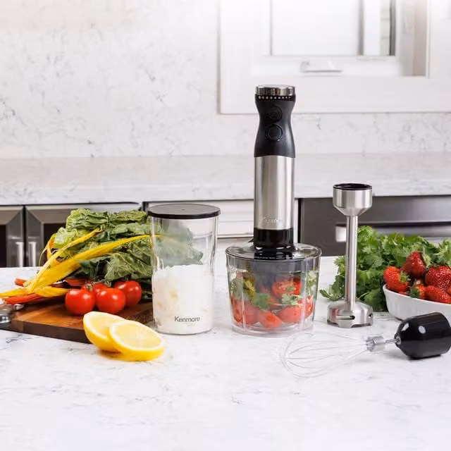 Kenmore Immersion Hand Blender with Stainless Steel Parts, Black