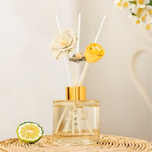 Marco Paul Yellow Aroma Oil Reed Diffuser with Glass Vessel