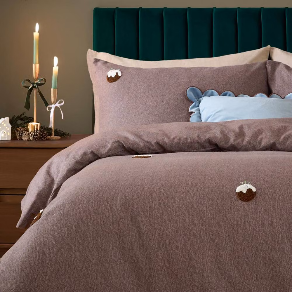 Furn Christmas Pudding 100% Cotton Tufted Duvet Cover Set in Brown, W/D/H: 200 x 220 cm – 2