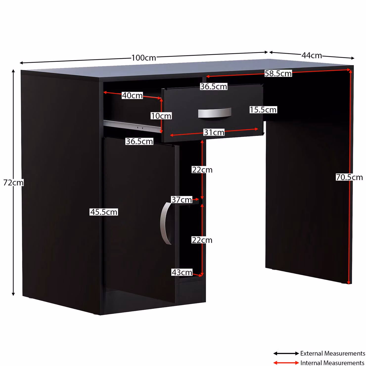 Vida Designs Hudson Computer Desk in Black – 2