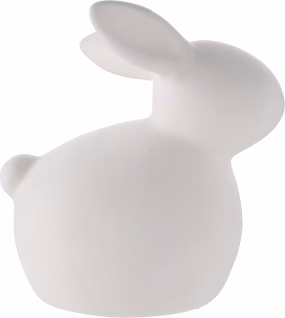 Eggs-traordinary Gift Co LED Ceramic Bunny Light, White, H 10 cm x W 10 cm x D 10 cm