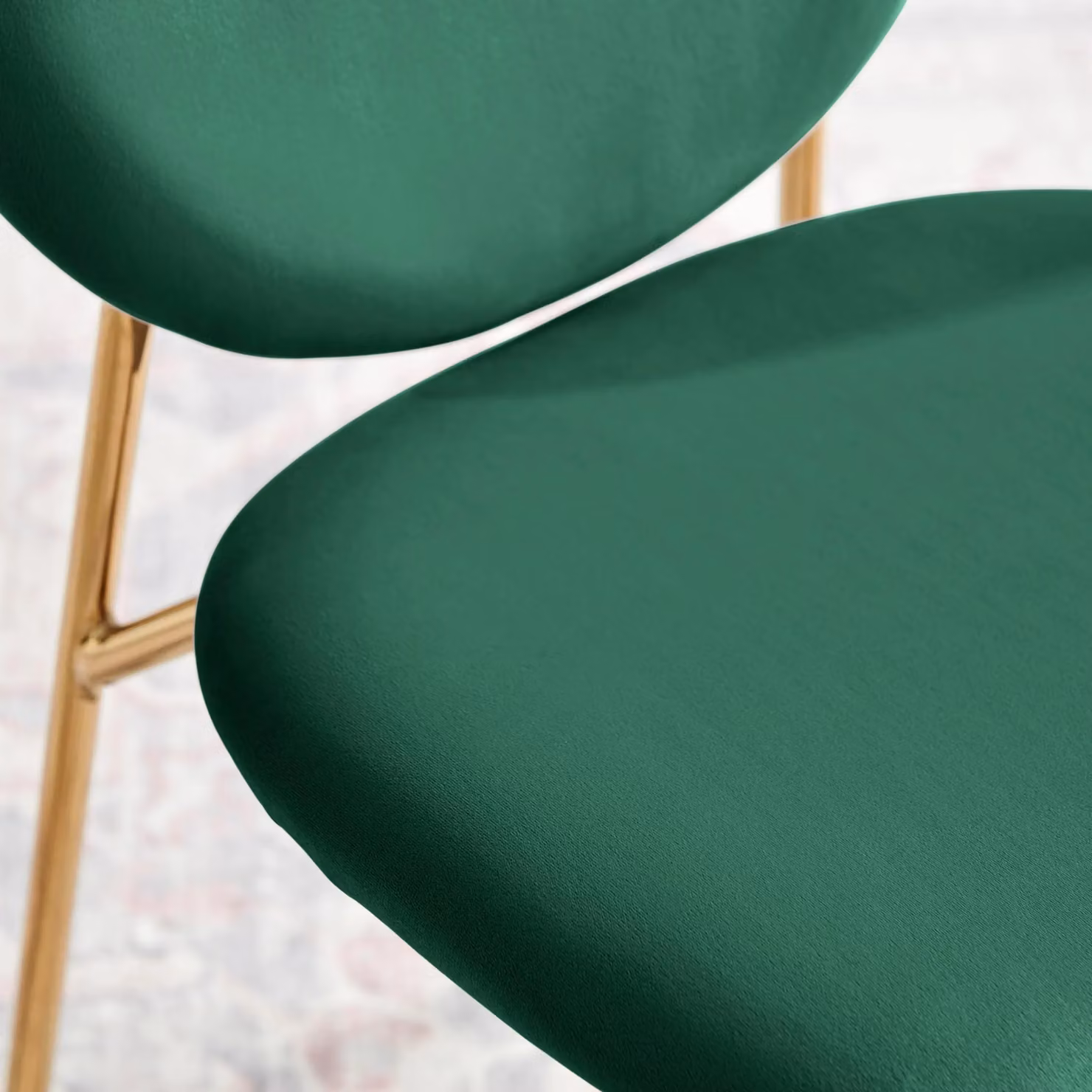 FurnitureboxUK Set of 2 Ivy Modern Velvet Dining Chairs in Green with Gold Metal Legs – 2