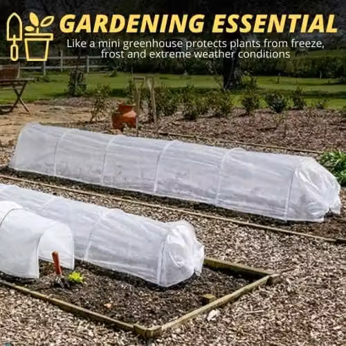 Marco Paul 3m White Fleece Grow Tunnel with Galvanised Steel Frame – 4