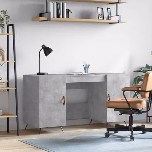 vidaXL Industrial Desk in Grey with Composite and Metal Construction, W/D/H: 140 x 40.7 x 75 cm – 2