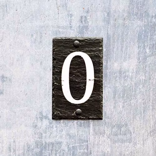 Nicola Spring Rustic Natural Solid Slate House Number 0 Plaque in Grey, W/H: 9 x 14.5 cm – 4