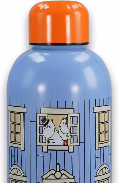 Moomin Metal Water Bottle, House Design, Blue, 500ml