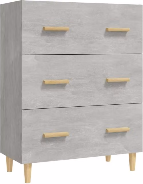Berkfield Home Sideboard in Concrete Grey, W/D/H: 70 x 34 x 90 cm