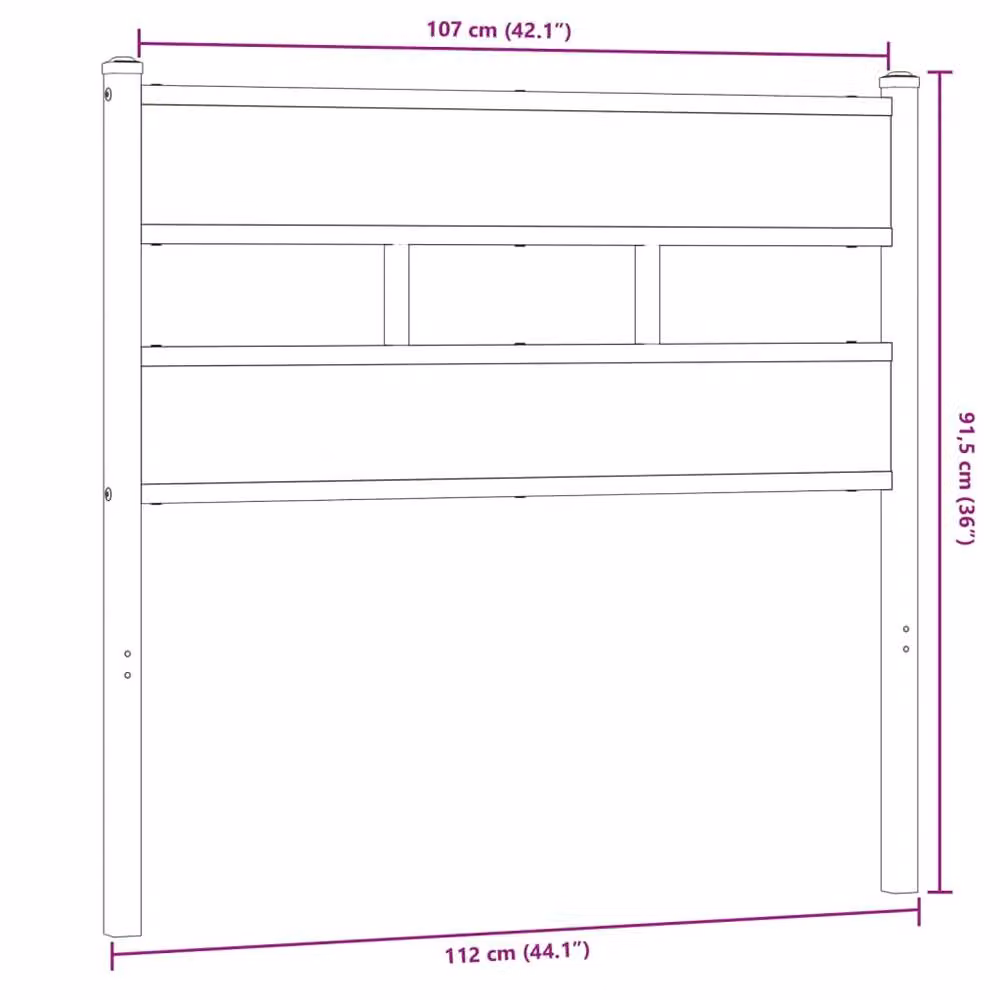 Berkfield Home Sonoma Oak Headboard in Brown, Width: 107 cm – 4
