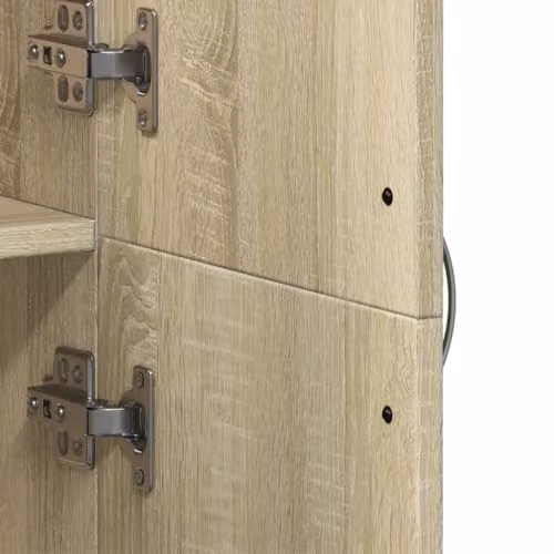 vidaXL Modern File Cabinet in Sonoma Oak with Hinged Doors and Adjustable Shelves, W: 60 cm, D: 32 cm, H: 153 cm – 2