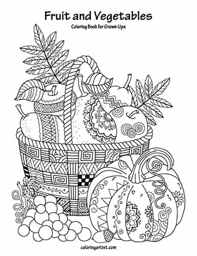 Fruit and Vegetables Coloring Book for Grown-Ups Volume 1 by Createspace