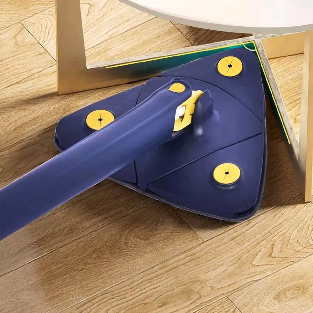 VOGREX Blue Triangle Cleaning Mop with Water Squeegee and Microfibre Head – 5