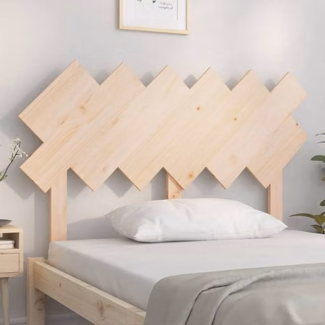 Berkfield Home Beautiful Bed Headboard in Solid Pine Wood, Beige, W: 122.5 cm, D: 3 cm, H: 80.5 cm – 1