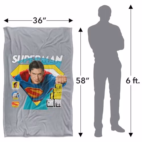 Warner Bros. Superman 2025 Comic Flight Super Soft Fleece Throw Blanket, Multicolour, W: 91.44 cm x L: 147 cm – 4