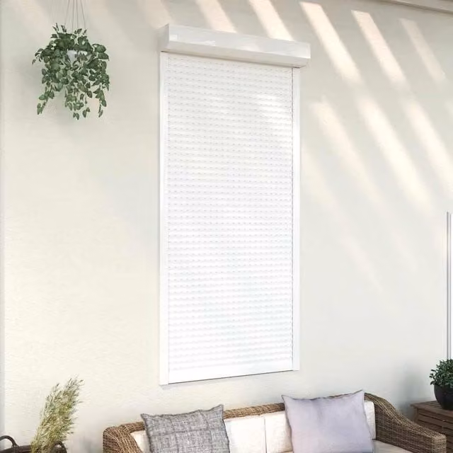 Berkfield Home Manual Aluminium Roller Shutter, White, W: 100 cm, H: 210 cm