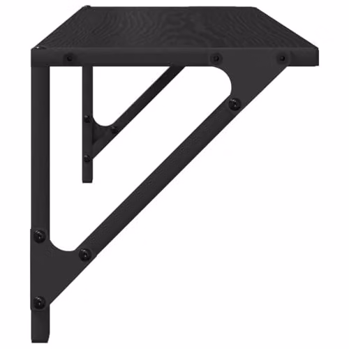vidaXL Set of 2 Wall-Mounted Oak Shelves in Black, W/D/H: 60 x 25 x 25.5 cm – 4