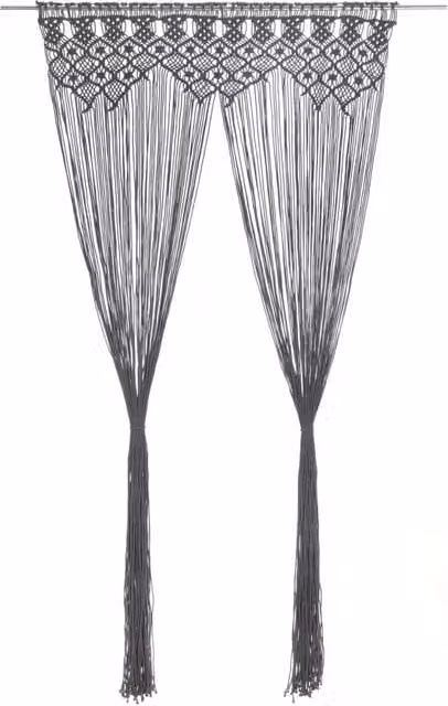 Berkfield Home Macrame Curtain in Anthracite, W/D/H: 140 x 240 cm