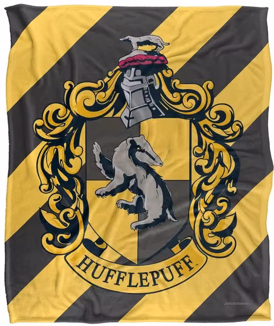 Warner Brothers Harry Potter Hufflepuff Crest 4 White Fleece Throw Blanket W/D/H: 152 x 127 cm – 6