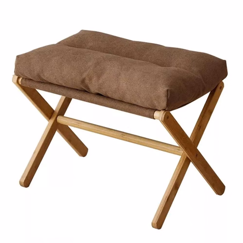EONLION Brown Padded Under Desk Footstool with Bamboo Wood Frame, Width: 100 cm – 2