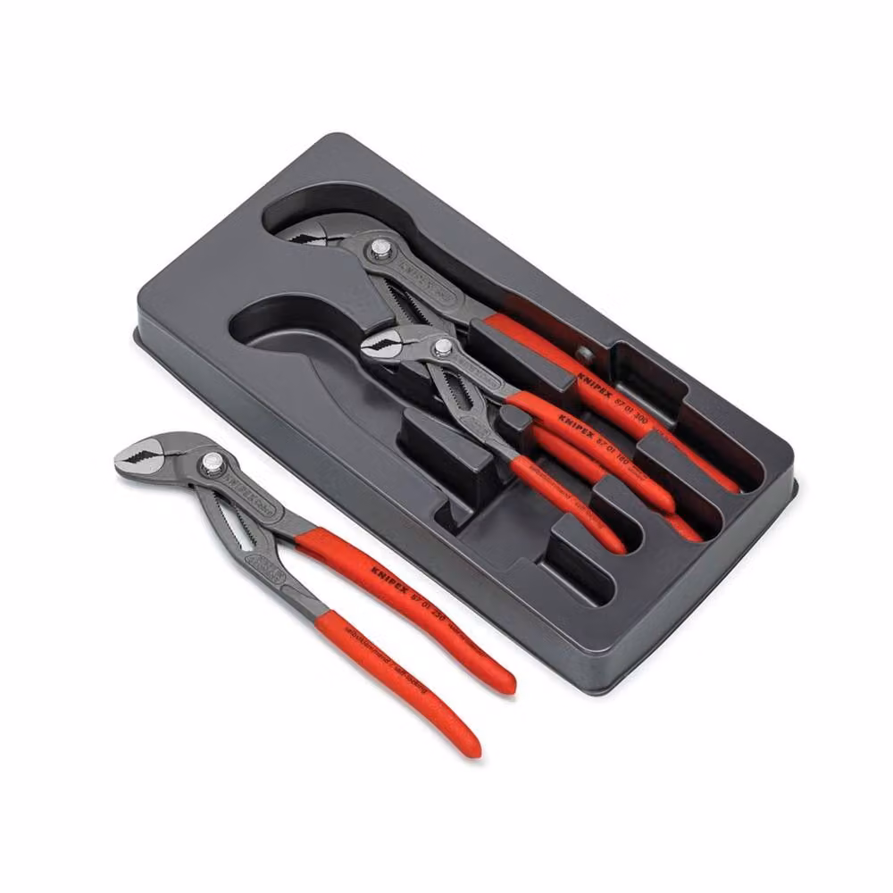 Knipex Cobra High-tech Water Pump Pliers in Red and Multicolour Chrome Vanadium Steel – 2