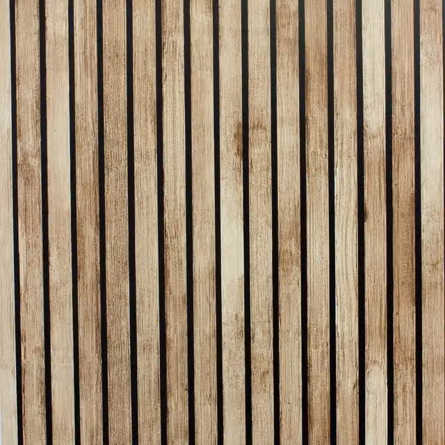 Arthouse Wood Slats Striped Wallpaper in Beige Matt Finish