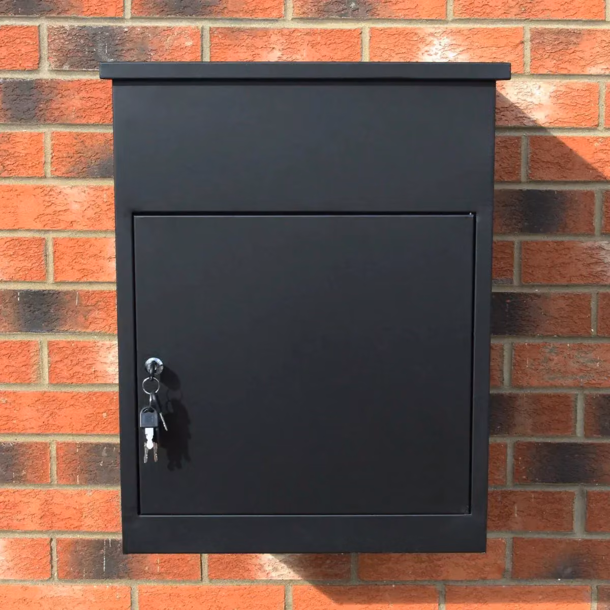 Monstershop Black Steel Free Standing Parcel Post Box W/D/H: 58.0 x 46.0 x 36.0 cm – 3