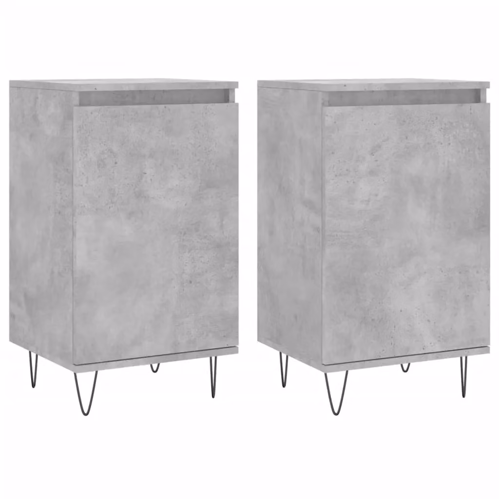 Berkfield Home Set of 2 Modern Sideboards in Concrete Grey and Black, W/D/H: 40 x 35 x 70 cm – 2