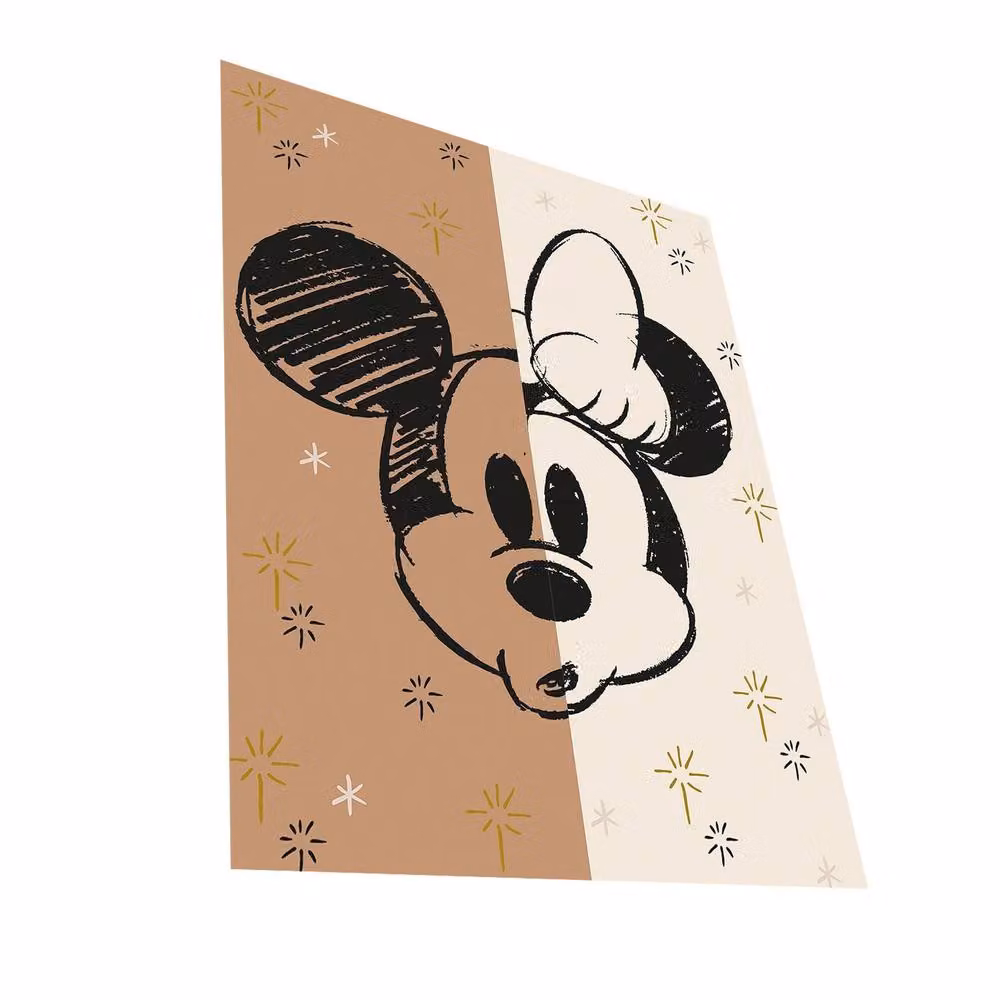 Disney Mickey & Minnie Mouse Half Half Canvas Print in Brown – 2