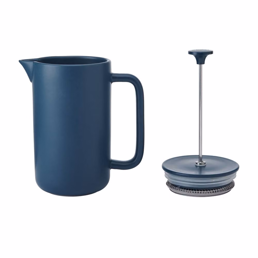 La Cafetiere Arezzo 1L Stoneware French Press Cafetiere, Blue – 6