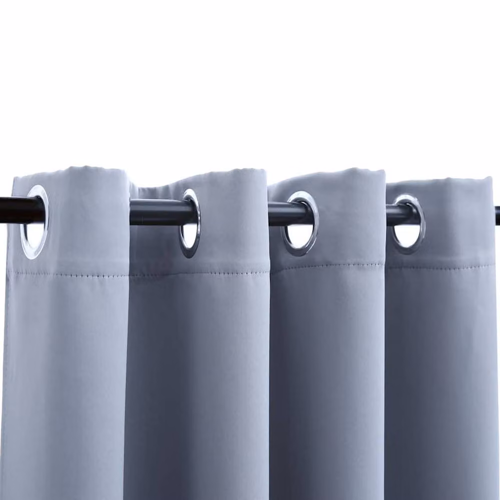 Berkfield Home Grey Blackout Curtains with Eyelets, 2 Pack, W: 140 cm, H: 175 cm – 3