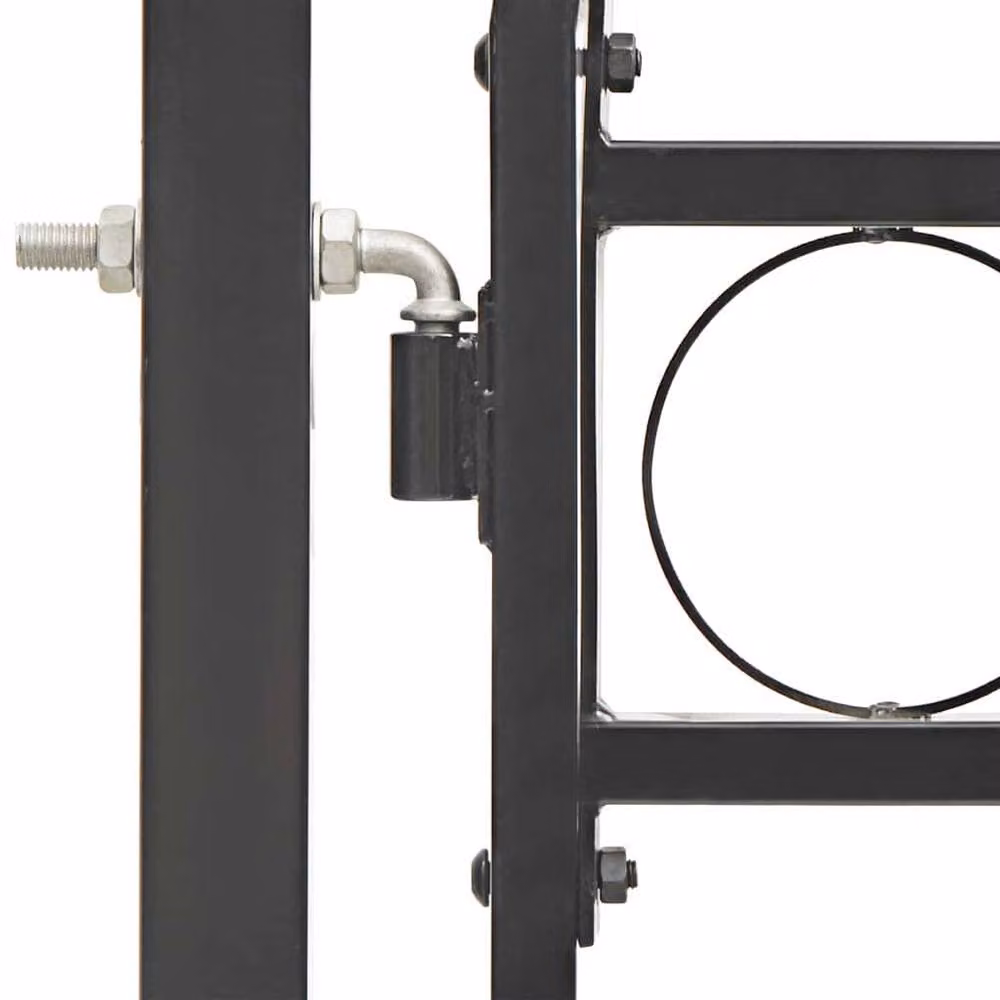 Berkfield Home Elegant Steel Swing Fence Gate with Arched Top, Black, W: 100 cm, H: 125 cm – 3