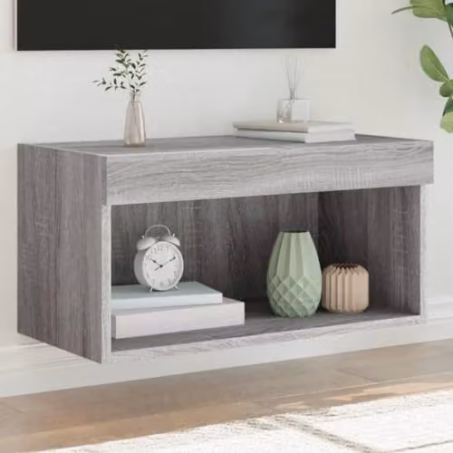 vidaXL Modern TV Cabinet with LED Lights in Grey Sonoma, W/D/H: 60 x 30 x 30 cm – 2