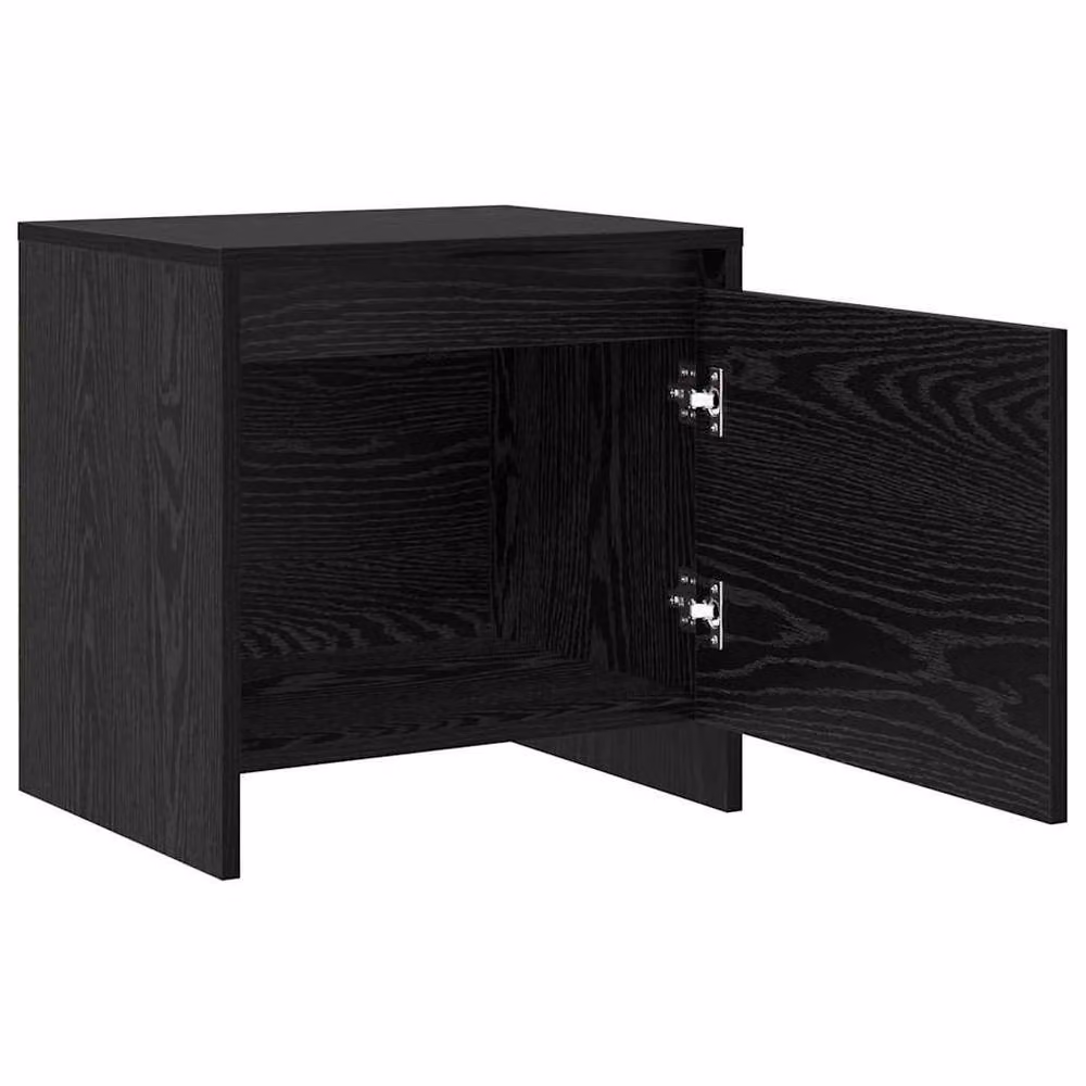 Berkfield Home Black Oak Bedside Cabinet in Rustic Engineered Wood – 4