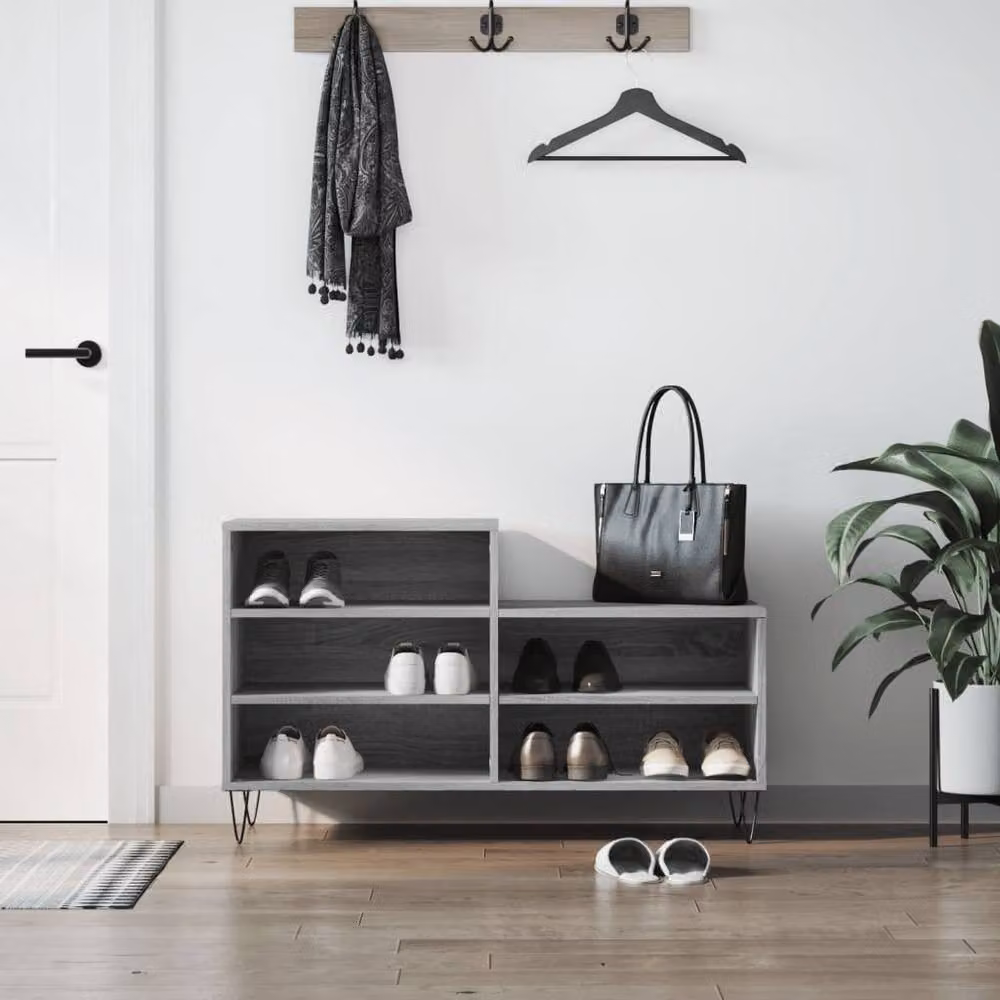 Berkfield Home Grey Sonoma Shoe Cabinet W: 102 cm, D: 36 cm, H: 60 cm – 2