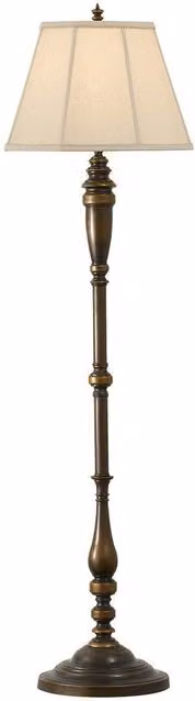 Netlighting Lincolndale 1 Light Floor Lamp in Bronze and Brown with E27 Socket