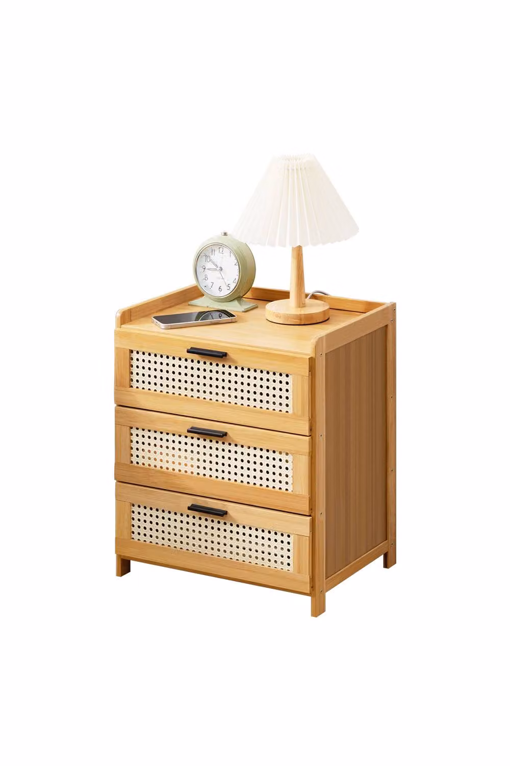 H&O Direct Brown Wooden 3-Drawer Scandinavian Nightstand for Your Bedroom – 2